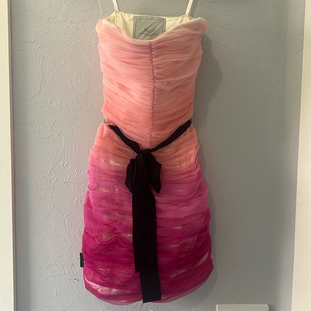 Pink Ombré strapless cocktail dress - sz 0